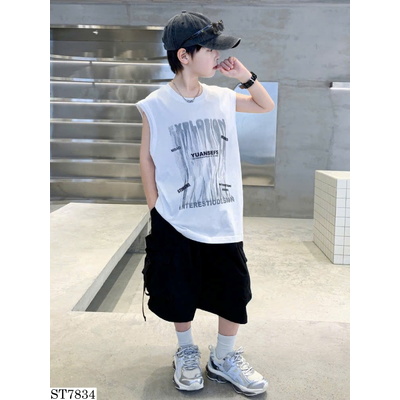 ST7834 BỘ QUẦN ÁO MÙA HÈ BÉ TRAI ÁO SÁT NÁCH + QUẦN SHORT