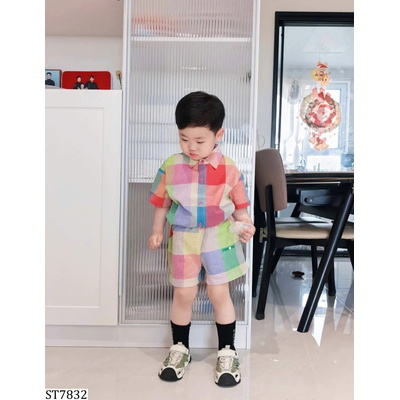 ST7832 SET SƠ MI KẺ CARO SNOOPY