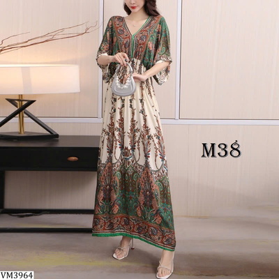 VM3964 BST VÁY MAXI THỔ CẨM