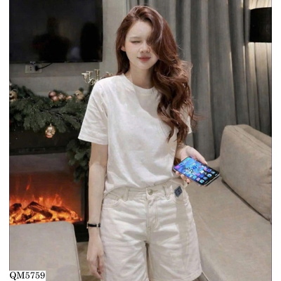 QM5759 QUẦN SHORT TRẮNG THÊU BEAR CỰC XINH