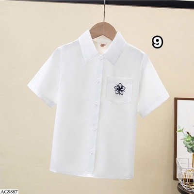 AG9887 ÁO SƠ MI CỘC TAY BÉ GÁI