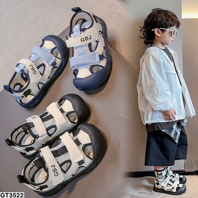 GT3522 DÉP SANDAL QUAI NGANG PHỐI LƯỚI CHO BÉ TRAI