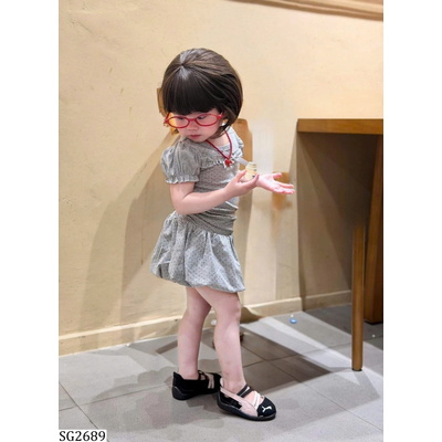 SG2689  SET ÁO TAY BỒNG VÁY BÍ CHẤM BI