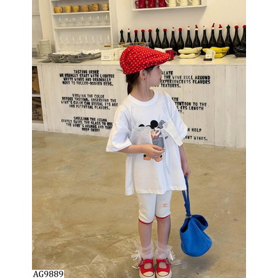 AG9889 ÁO THUN MICKEY DÁNG DÀI OVERSIZE GIẢ 2 LỚP