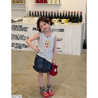SG2701 ÁO KẺ MIX CV JEANS ĐUÔI CÁ
