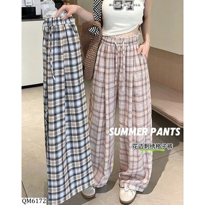 QM6172 QUẦN DÀI CARO FORM RỘNG NỮ