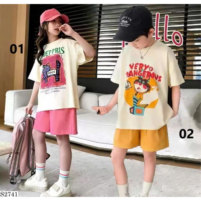 S2741 BỘ ĐỒ CỘC HOẠT HÌNH BÉ TRAI VÀ BÉ GÁI
