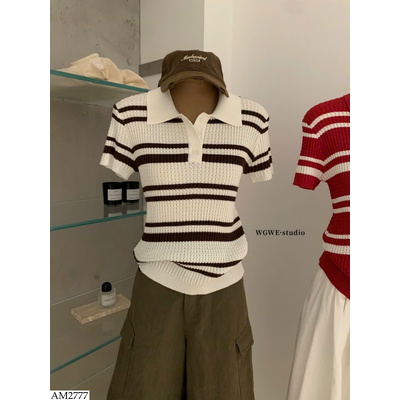 AM2777 ÁO POLO ĐEN KẺ NHÀ W.G.W.E