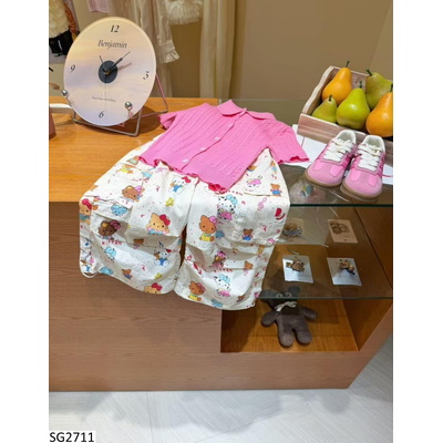 SG2711 SET CARDIGAN HỒNG MIX QUẦN KITTY CHO BG