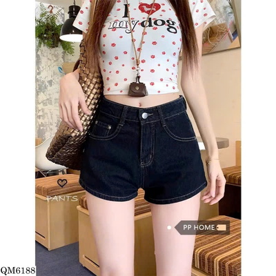 QM6188 QUẦN SHORT JEAN NỮ LƯNG CAO