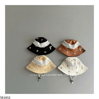 M4952 NÓN BUCKET BÉ TRAI BÉ GÁI CÓ DÂY RÚT CHỐNG RƠI PHONG CÁCH HÀN