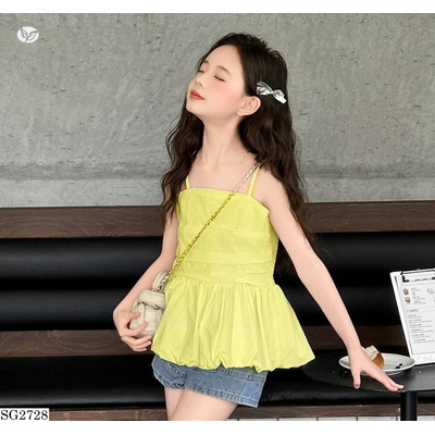 SG2728 ÁO 2 DÂY MIX SHORT JEANS BÉ GÁI