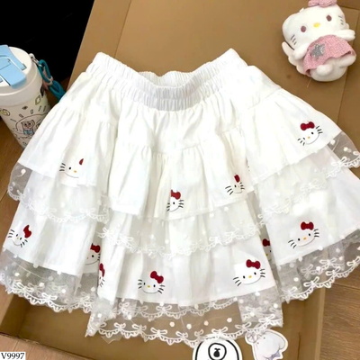 V9997 CHÂN VÁY HELLO KITTY REN TẦNG CHO BÉ