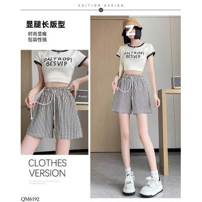 QM6192 QUẦN ỐNG RỘNG KẺ CHO NỮ