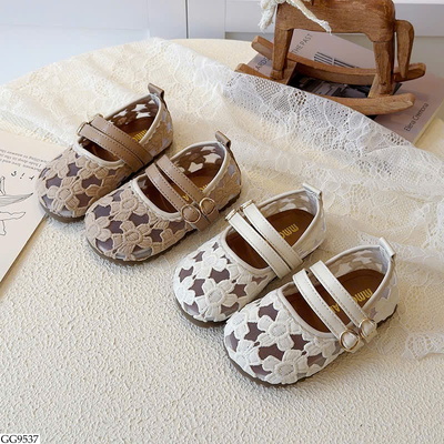 GG9537 GIÀY BÚP BÊ LƯỚI HOA CHO BG