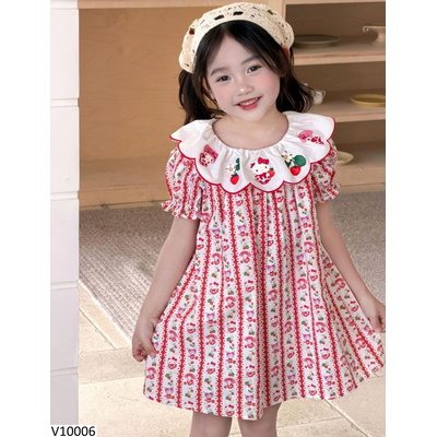 V10006 VÁY SUÔNG HOẠ TIẾT CỔ THÊU LAMITTO
