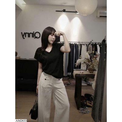 AM2833 ÁO CỔ V VIỀN REN CHO NỮ W.G.W.E
