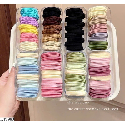 KT1960 SET 60 DÂY BUỘC TÓC SẮC MÀU DỄ THƯƠNG CHO BÉ