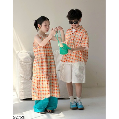 S2753 SET ĐỒ ĐÔI BÉ GÁI BÉ TRAI HÈ 2026