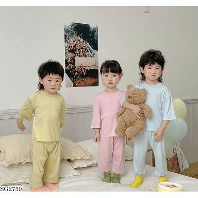 SG2759 BỘ ĐỒ NGỦ GIẤY MÙA HÈ BÉ TRAI VÀ BÉ GÁI