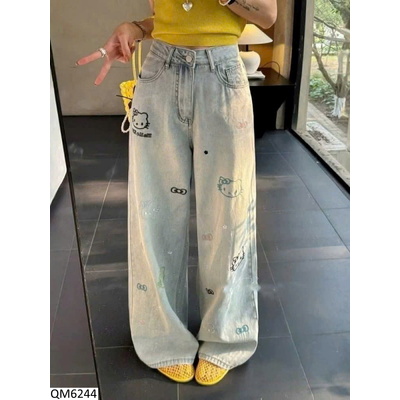QM6244 QUẦN JEAN KITTY ỐNG RỘNG CHO NỮ