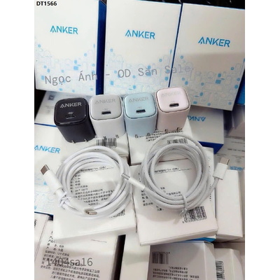 DT1566 SET SẠC ANKER ( CỦ SẠC NHANH 20W + CÁP SẠC dài 1m)
