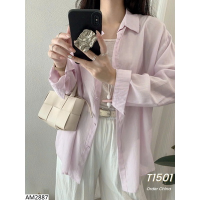 AM2887 SET ÁO SƠ MI MIX ÁO KẺ CHO NỮ OMALAY