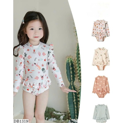 DB1319 BỘ ĐỒ BƠI DÀI TAY LIỀN THÂN SIÊU XINH BÉ GÁI