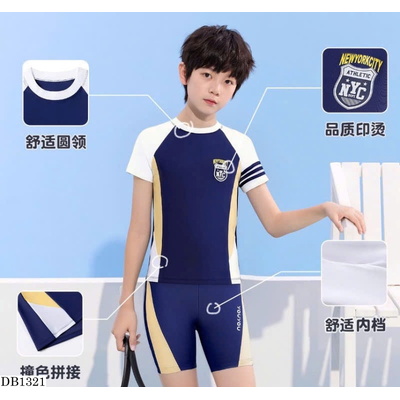 DB1321 BỘ ĐỒ BƠI BÉ TRAI TAY NGẮN PHỐI MÀU NĂNG ĐỘNG
