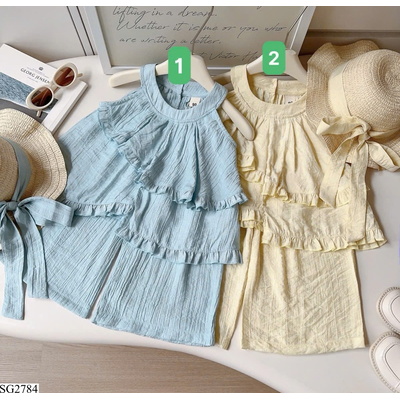 SG2784 SET CỔ YÊM QUẦN SUÔNG BÉ GÁI