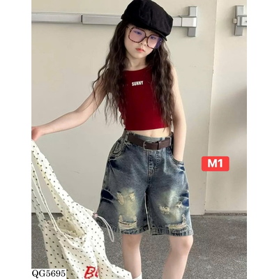 QG5695 QUẦN SHORT JEANS BÉ GÁI