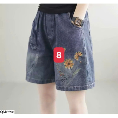 QM6298 QUẦN SHORT JEAN THÊU
