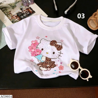 AG9934 ÁO THUN NGẮN TAY BÉ GÁI IN HÌNH HOẠT HÌNH