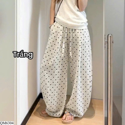 QM6304 QUẦN ỐNG RỘNG CHÂM BI NỮ
