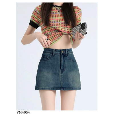 VM4054  CHÂN VÁY JEAN NGẮN
