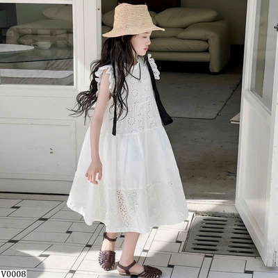V0008 VÁY REN TRẮNG THÔ BG