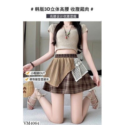 VM4064 CHÂN VÁY CARO PHỐI REN STYLE