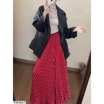 VM4067 CHÂN VÁY CHẤM BI DÁNG DÀI ANNA