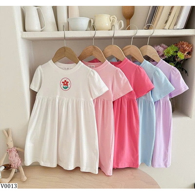 V0013 VÁY SUÔNG COTTON CỔ TRÒN