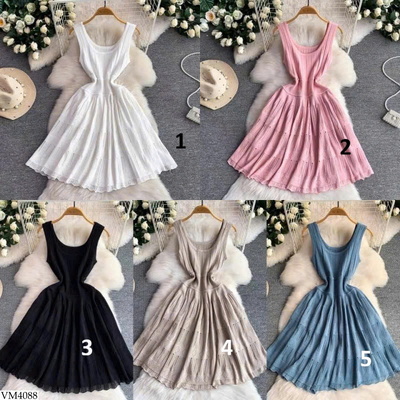 VM4088  VÁY CỔ SÁT NÁCH NỮ MÙA HÈ