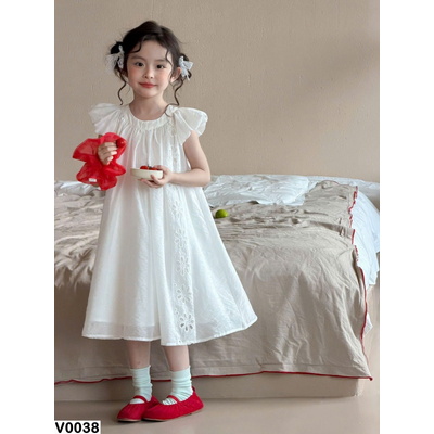 V0038 VÁY CÔNG CHÚA TAY BỒNG CHO BÉ GÁI