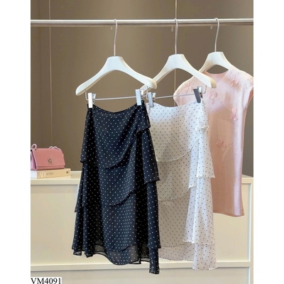 VM4091 CHÂN VÁY CHẤM BI TẦNG ANNA