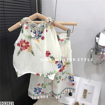 SG2823 SET BỘ SÁT NÁCH THÊU HOA CHO BÉ