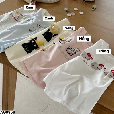AG9956 ÁO THUN NGẮN TAY HOẠT HÌNH CHO BÉ GÁI