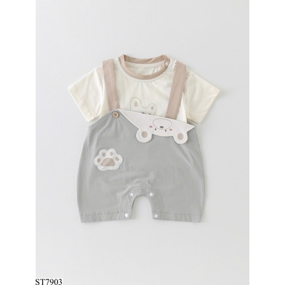 ST7903 SET ÁO THUN VÀ YẾM GẤU ĐÁNG YÊU CHO BÉ