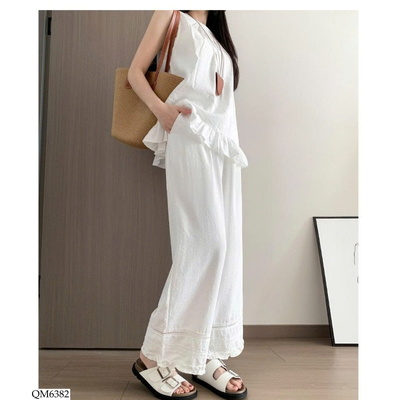 QM6382 QUẦN SUÔNG ĐŨI VIỀN REN GẤU