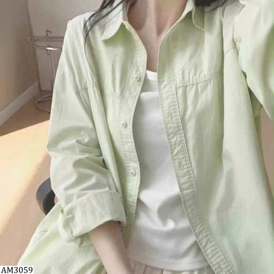 AM3059 ÁO SƠ MI THÔ DÀI TAY PASTEL