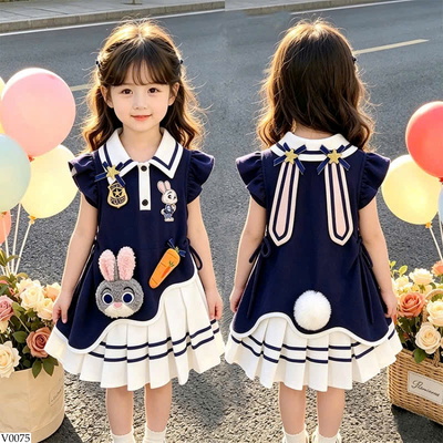 V0075 VÁY POLO THỎ CHO BG