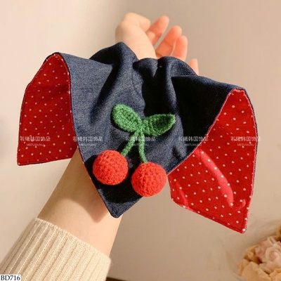 BD716 Set 4 Scrunchie khăn vuông caro