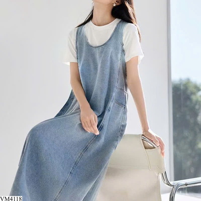 VM4118 VÁY JEAN DENIM KIỂU DÁNG MỚI